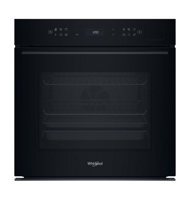 Whirlpool Духовой шкаф электрический, 73л, A+, дисплей, конвекция, пиролиз, телескопические направляющие, черный