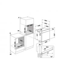 Whirlpool Духовой шкаф электрический, 73л, A+, дисплей, конвекция, пиролиз, телескопические направляющие, черный