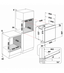 Whirlpool Духовой шкаф электрический, 73л, A+, дисплей, конвекция, телескопические направляющие, бежевый