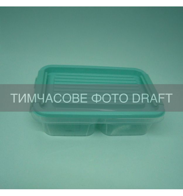 ARDESTO Контейнер двосекційний для зберігання харчових продуктів ARDESTO Fresh 2х0.25л, пластик, прямокутна, блакитний