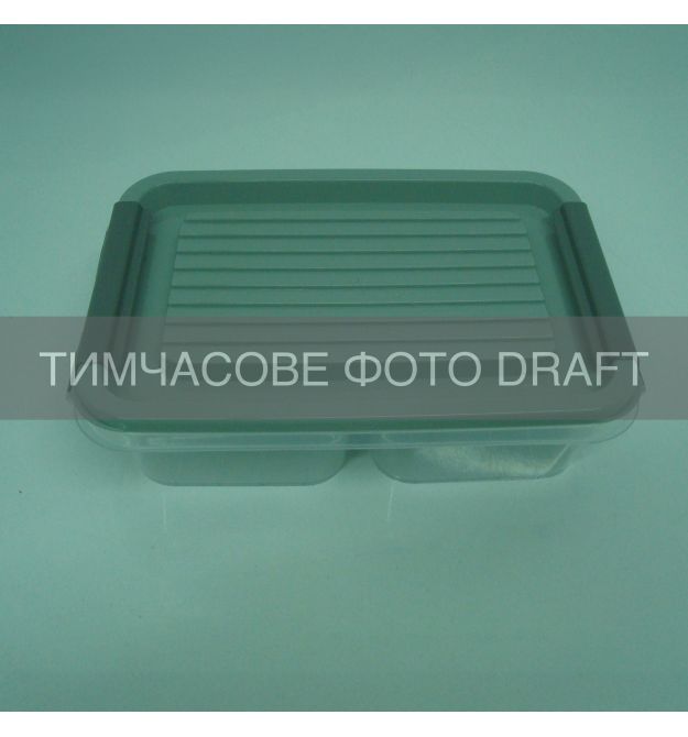 ARDESTO Контейнер двосекційний для зберігання харчових продуктів ARDESTO Fresh 2х0.25л, пластик, прямокутна, сірий