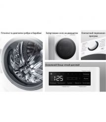 LG Стирально-сушильная машина фронтальная, 9(5)кг, 1200, А, 48см, дисплей, пар, инвертор, белый