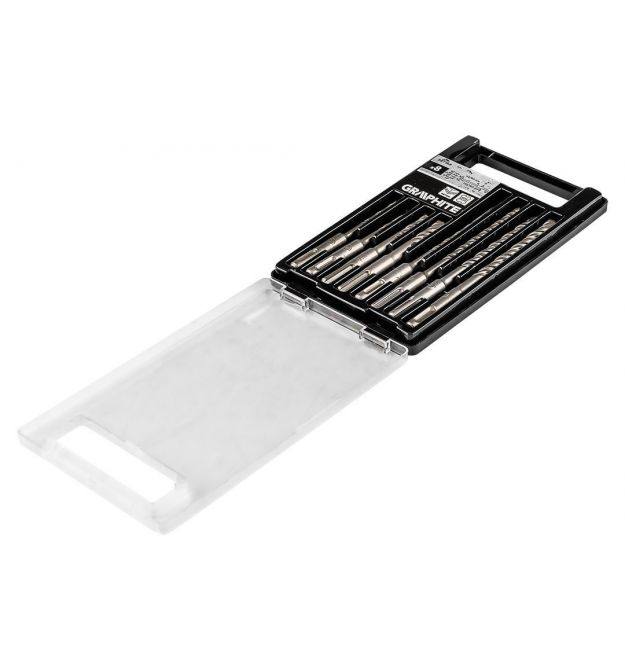 Graphite Набір свердел по бетону GRAPHITE SDS Plus 5x6x8х110мм, 5х6x8x10x160мм, кейс, 8шт