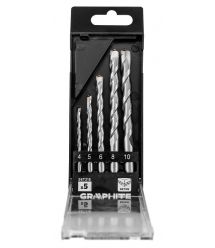Graphite Набір свердел по бетону GRAPHITE 4-10мм, кейс, 5шт