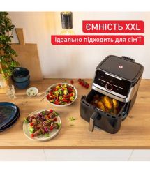 Tefal Tefal air fryer Easy Fry Silence XXL Smart Vision, 1800W, bowl-7l, sensor control, plastic, black