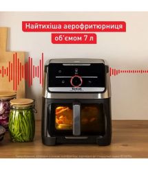 Tefal Tefal air fryer Easy Fry Silence XXL Smart Vision, 1800W, bowl-7l, sensor control, plastic, black