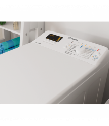 Indesit Стиральная машина вертикальная, 6кг, 1000, C, 60см, дисплей, белый