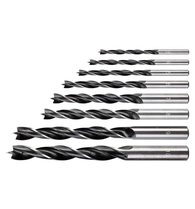 Graphite Набір свердел по дереву GRAPHITE спіральне 3-10мм 8шт