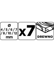 Graphite Набір свердел по дереву GRAPHITE подовжене 4-8,10,12х300мм 7шт