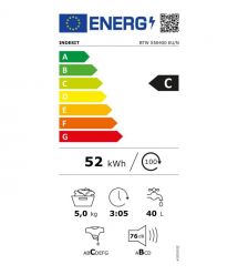 Indesit Стиральная машина вертикальная, 5кг, 1000, C, 60см, дисплей, белый