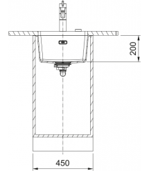 Franke Мийка кухонна Franke Maris, фраграніт, прямокутник, без крила, 403х433х200мм,