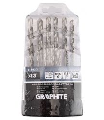 Graphite Набір свердел по металу GRAPHITE HSS HSS-G 2-8мм кейс 13шт