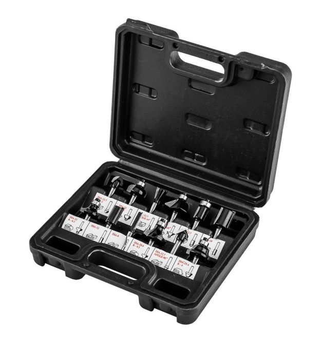 Graphite Набір фрез по дереву GRAPHITE твердосплавні 6мм 12шт