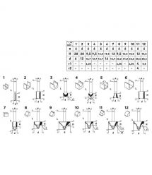 Graphite Набір фрез по дереву GRAPHITE твердосплавні 6мм 12шт