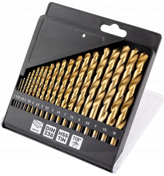 Graphite Набір свердел по металу GRAPHITE HSS TiN 1-10мм кейс 19шт