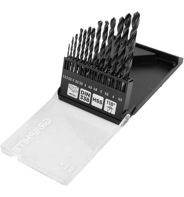 Graphite Набір свердел по металу GRAPHITE HSS зі швидкорізальної сталі HSS 1.5-6.5мм кейс 13шт