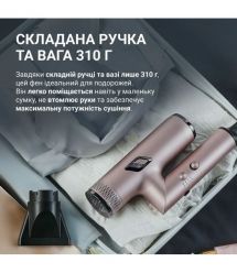 Rowenta Rowenta hair dryer T-Shape Maesteria Nano Foldable, 1700W, 3 modes, ionization, cold blowing, rose