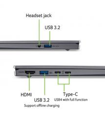 Acer Ноутбук Swift Go 14 SFG14-64 14" WUXGA OLED, AMD R7-350, 32GB, F1TB, UMA, Win11, серебристый