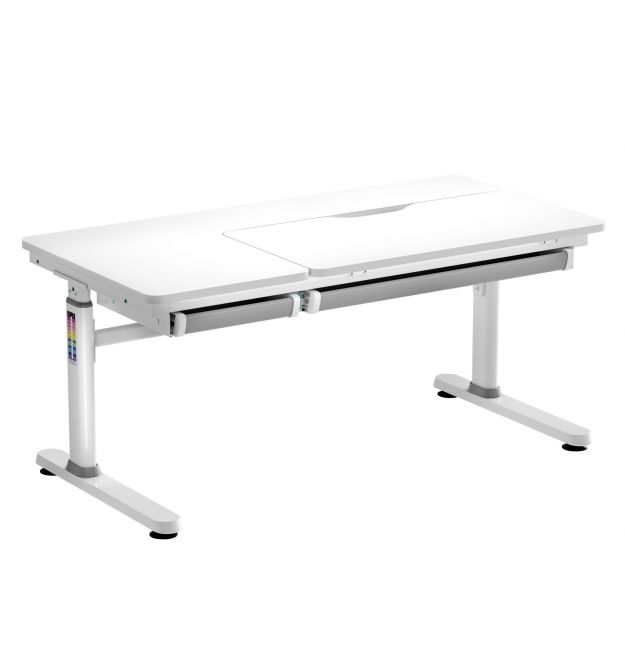 2E Стіл комп'ютерний 2E CE301K-MECHANIC, регулювання висоти, механіка, 54/76х120x60см, білий