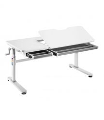 2E Стіл комп'ютерний 2E CE301K-MECHANIC, регулювання висоти, механіка, 54/76х120x60см, білий
