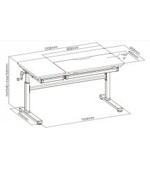 2E Стіл комп'ютерний 2E CE301K-MECHANIC, регулювання висоти, механіка, 54/76х120x60см, білий