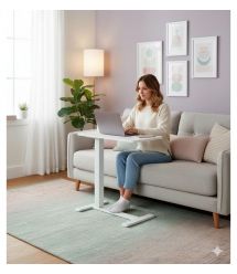 2E Стіл компактний 2E CE710WW, 710x400мм, регульована висота, білий