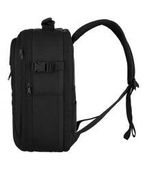 2E Рюкзак дорожній 2Е Trek, Cabin size, поліестр, EXP, 17/23л, з відсіком для ноутбука 16", чорний