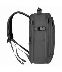 2E Рюкзак дорожній 2Е Trek, Cabin size, поліестр, EXP, 17/23л, з відсіком для ноутбука 16", сірий