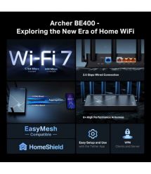 TP-Link Маршрутизатор Archer BE400 BE6500, 3xGE LAN, 1x2.5GE LAN, 1x2.5GE WAN, 1xUSB3.0 MESH