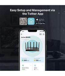 TP-Link Маршрутизатор Archer BE400 BE6500, 3xGE LAN, 1x2.5GE LAN, 1x2.5GE WAN, 1xUSB3.0 MESH