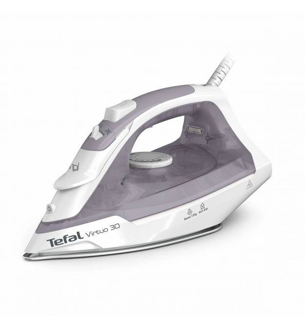 Tefal Tefal iron Virtuo, 2000W, 240ml, steam boost -120g, constant steam - 27g, ceramic soleplate, white and violet