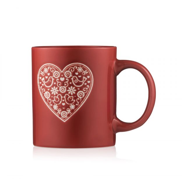 ARDESTO Чашка Heart, 320мл, керамика, красный