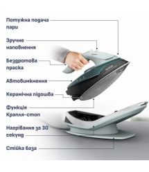 Tefal Tefal iron Freemove Power Cordless, 2600W, 250ml, steam boost -220g, constant steam - 40g, Anti-calc, ceramic soleplate, g