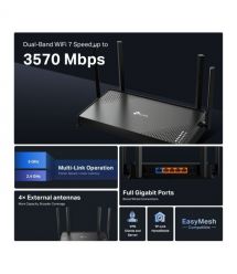 TP-Link Маршрутизатор Archer BE220 BE3600, 4xGE LAN, 1xGE WAN, MESH