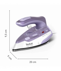 Tefal Tefal iron travel First Class, 1000W, 65ml, steam boost -45g, inox soleplate, white-violet