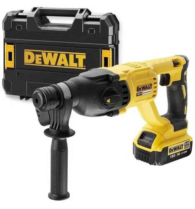 DeWALT Перфоратор акумуляторний DeWalt SDS PLUS 18В XR Li-Ion акб 1х4А·год 2.6Дж 0-5500уд/хв 0-1500об/хв 3 режими кейс 2.88кг