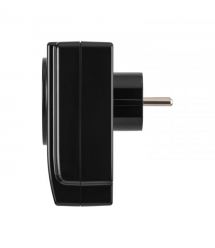 2E Мережевий адаптер 2E 1XSchuko із захистом від сплесків напруги, 2*USB-A, чорний