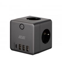 2E Мережевий адаптер 2E 4XSchuko, 3*USB-A, 1*USB-C, black