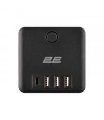 2E Мережевий адаптер 2E 4XSchuko, 3*USB-A, 1*USB-C, black
