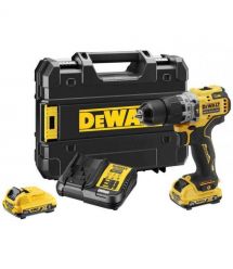 DeWALT Дриль-шурупокрут ударний DeWalt XR Li-Ion 12В акб 2х2А·год 57.5Нм 425-1500об/хв патрон 10мм кейс 0.96кг