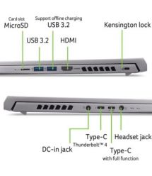 Acer Ноутбук Acer Predator Triton Neo 16 PTN16-51 16" WQXGA, Intel U7-155H, 16GB, F1TB, NVD4060-8, Lin, сріблястий