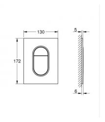 Grohe Накладная панель смыва Arena Cosmopolitan S для скрытого бачка, суперсталь