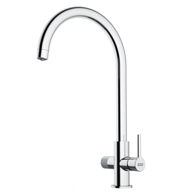 Franke Смеситель для кухни Lina J Clear Water 2.0, дл.излива - 216 мм, поворотный, 1+1 фильтр, хром