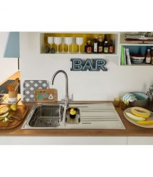 Franke Смеситель для кухни Lina J Clear Water 2.0, дл.излива - 216 мм, поворотный, 1+1 фильтр, хром