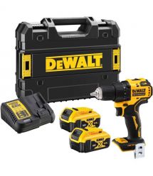 DeWALT Шурупокрут-дриль акумуляторний DeWALT XR Li-Ion 18В 2х5А·год 65Нм 0-450·0-1650об/хв кейс ЗП 1.1кг