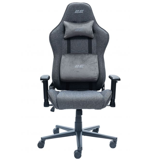 2E Gaming Крісло 2E GAMING BUSHIDO Lite, тканина, 2D-Armrests, сірий темний