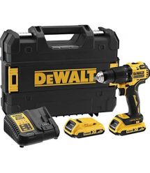 DeWALT Дриль-шурупокрут ударний DeWalt XR Li-Ion 18В акб 2А·год 65Нм 450-1650об/хв патрон 13мм кейс 1.2кг