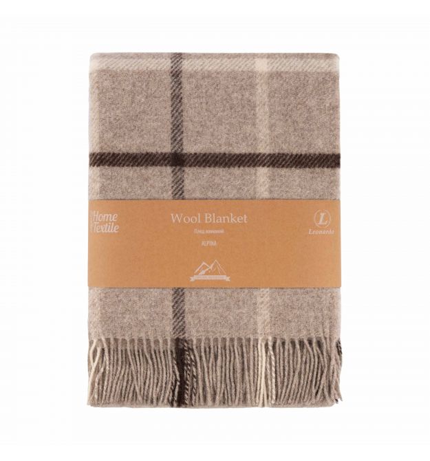 ARDESTO Плед Ardesto Leonardo Alpina, 140x200см, 100% вовна, бежевий