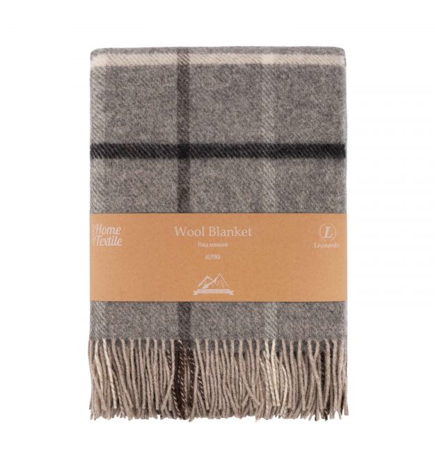 ARDESTO Плед Ardesto Leonardo Alpina, 140x200см, 100% вовна, сірий