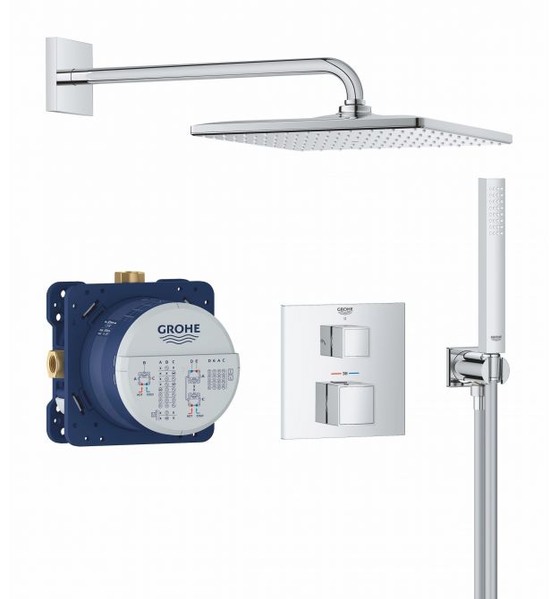 Grohe Душевая система QuickFix Precision Cube скрытого монтажа из Vitalio Rain Mono 310 Cube, хром